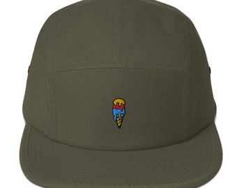 5 Panel Camp Hat - Ice Cream Cone | Embroidered to Order | Low Profile and Soft Structured 100% Cotton Cap