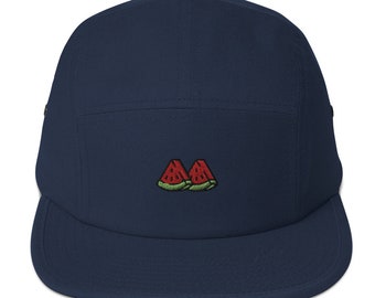 5 Panel Camp Hat - Watermelon Slices | Embroidered to Order | Low Profile and Soft Structured 100% Cotton Cap