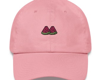 Dad Hat - Watermelon Slice | Embroidered to Order | Unstructured Low-Profile 6 Panel Chino Cotton Baseball Cap for Men/Women