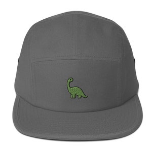 NEW 5 Panel Camp Hat - Green Dinosaur | Embroidered to Order | Low Profile and Soft Structured 100% Cotton Cap