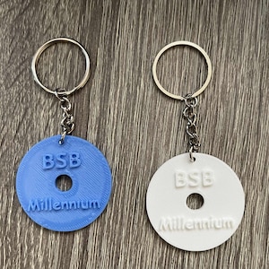 Custom 3d Printed Backstreet Boys Mini CD Keychain - BSB Millennium Design - White or Blue - 1.5&quot;