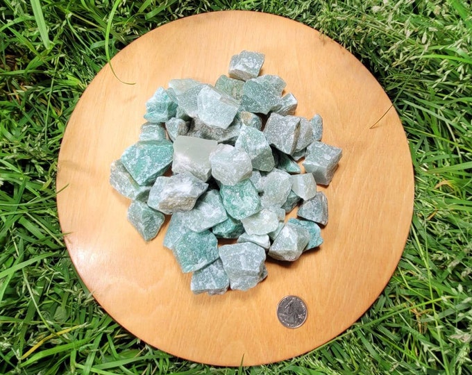 Green Aventurine Rough Specimens, 4oz of Crystals W/ Black Velvet Bag, Crystal Healing, Metaphysical, Heart Healer, Gemstones, Wholesale