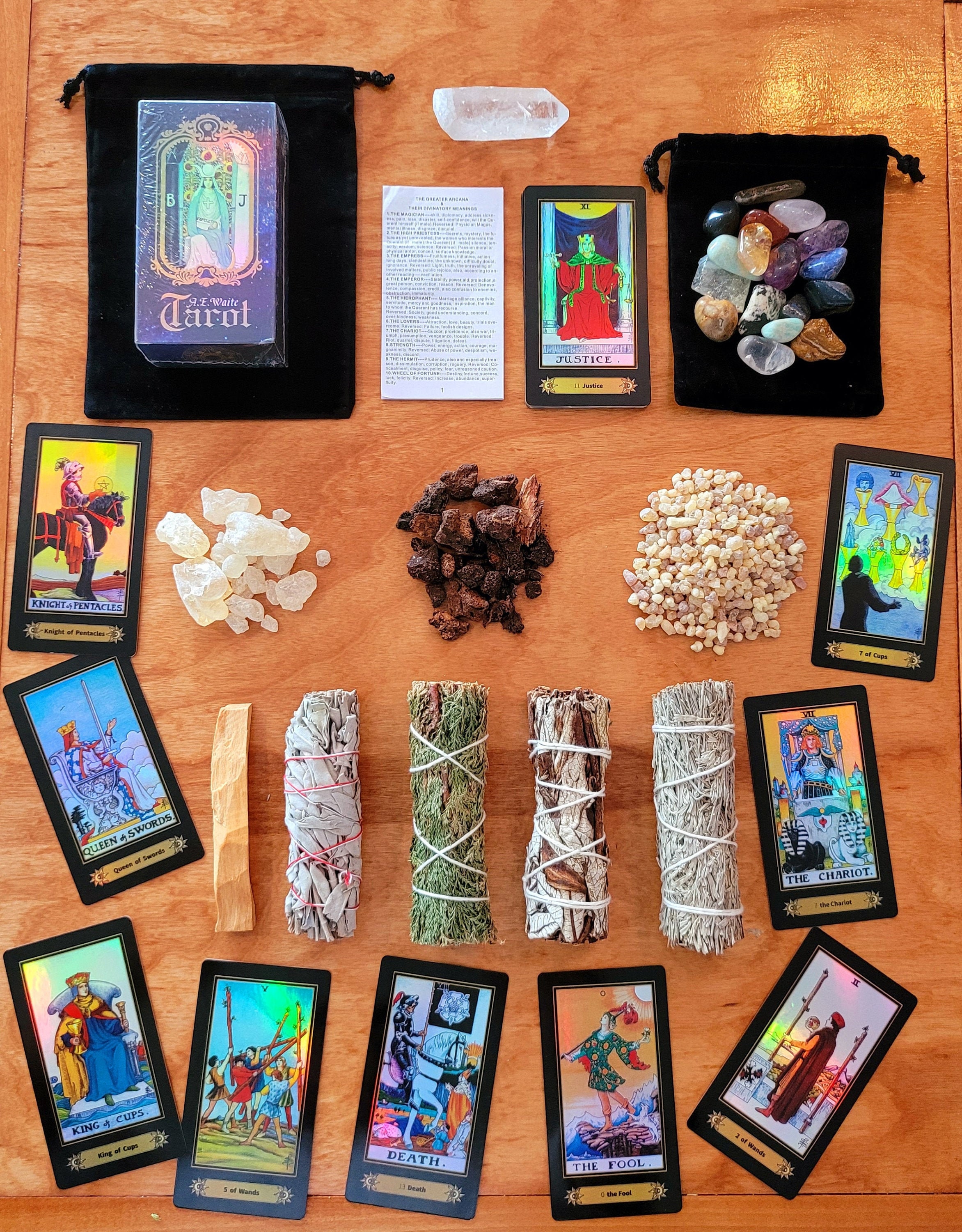 Ultimate Tarot Card Beginner Kit HOLOGRAPHIC RIDERWAITE Tarot Etsy