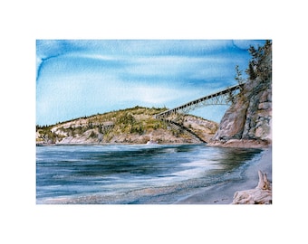 Deception Pass Painting Watercolor North Beach Whidbey Island Pacific Northwest Art