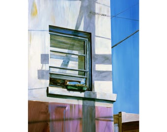 City Scene Painting Old Building Olympia