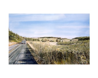 Lopez Island Painting Watercolor Scenic View