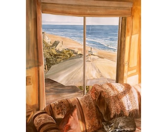 Beach Painting Watercolor Lincoln City Oregon