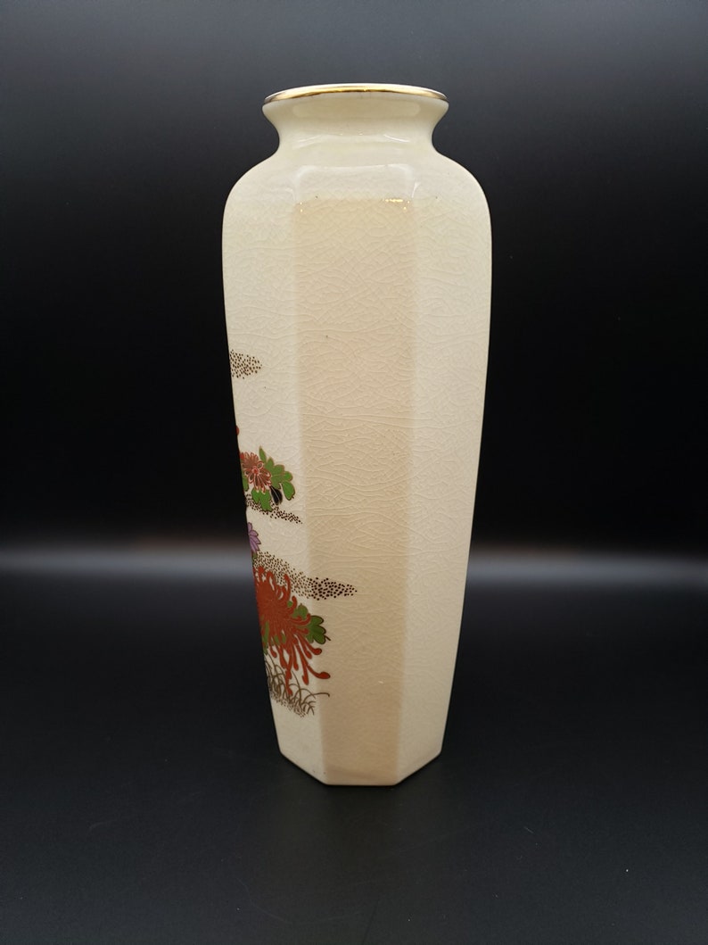 Vintage Original Artmark Made in Japan crackle floral vase Etsy