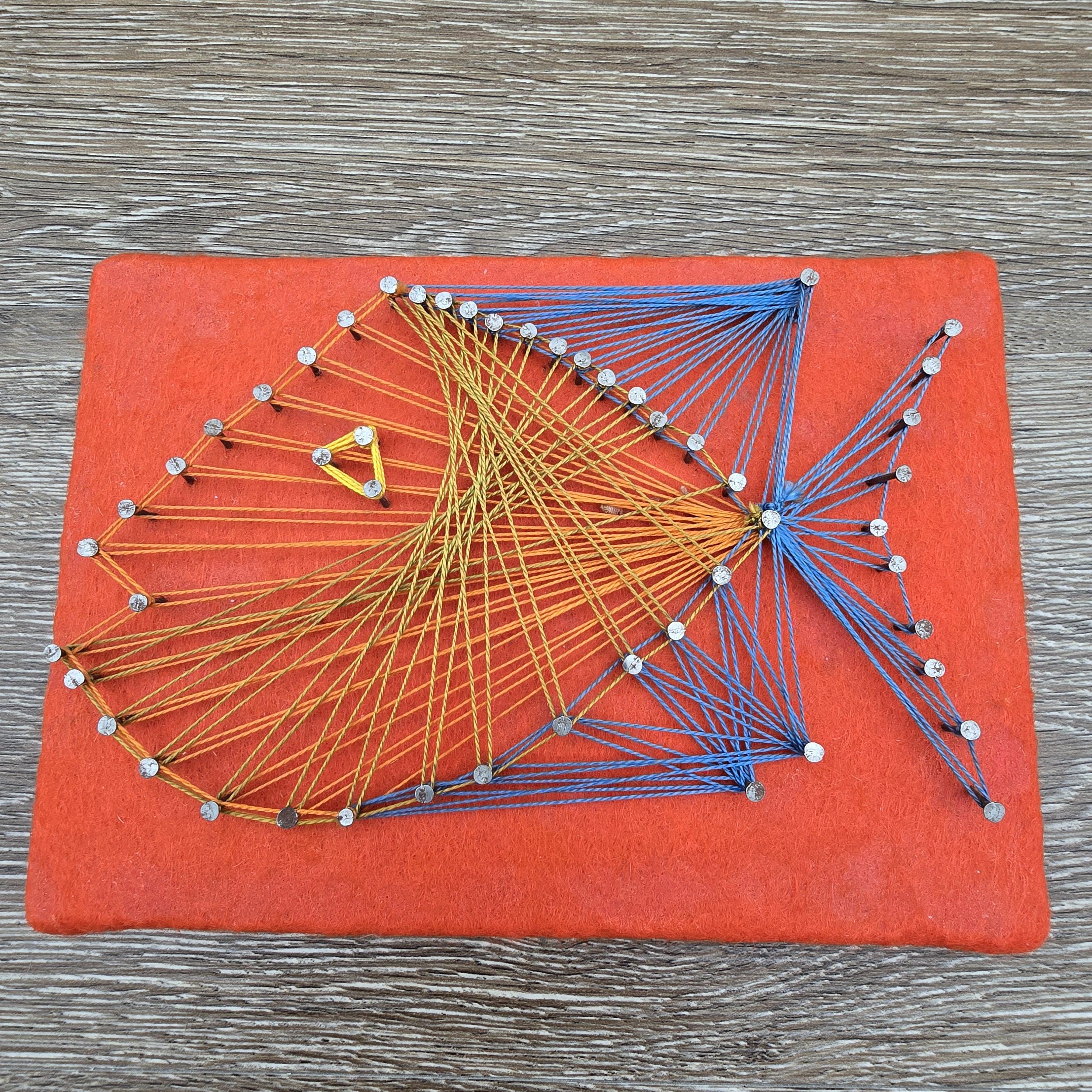 Vintage 1970s Fish String Art - Retro Mid Century Modern Wall Decor ...
