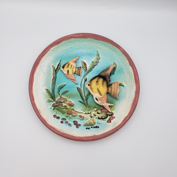 Napco Angel Fish C5855 wall plate / 1962 / Mid Century Kitsch / Fish plate