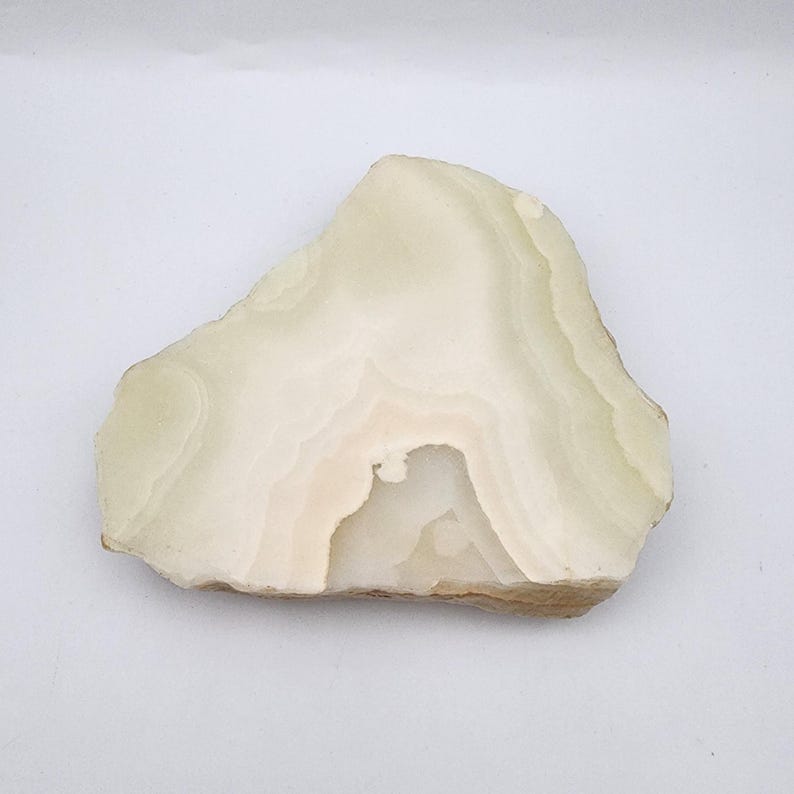 Vintage Hand-Carved Onyx Stone Ashtray | Natural Agate Catchall Dish | Mid-Century Modern Trinket Bowl | Unique Raw Edge Home Decor image 2