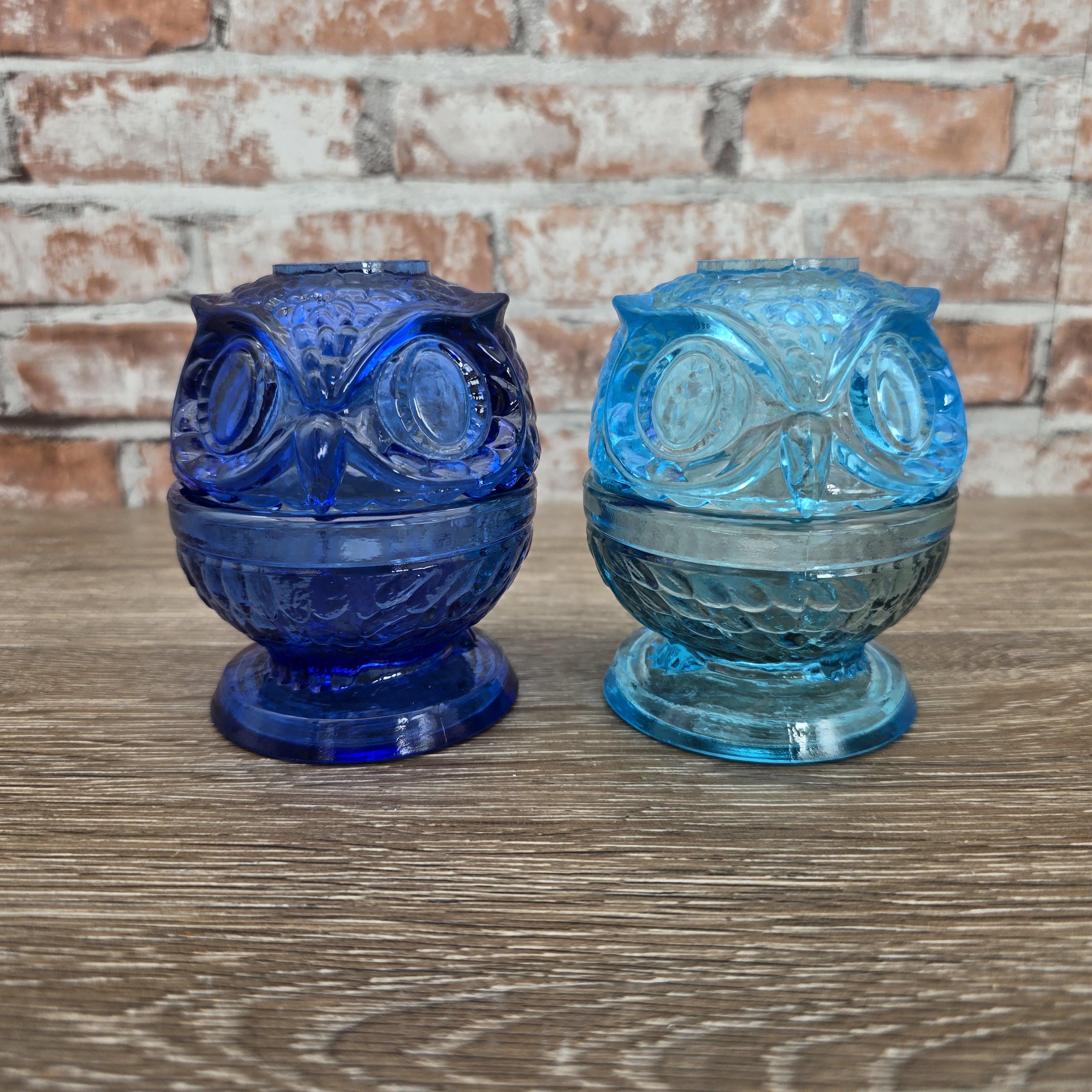 Fenton Mould Wilkerson Glass Owl Fairy Lamps or Votive Holders