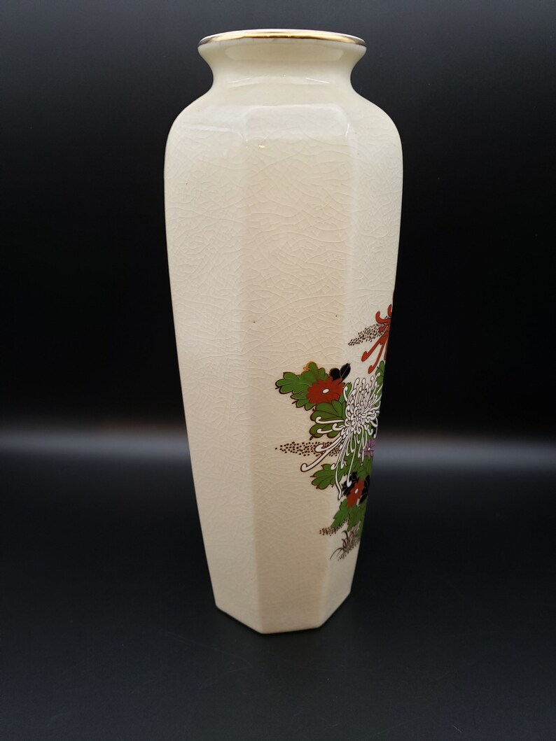 Vintage Original Artmark Made in Japan crackle floral vase Etsy