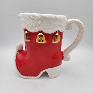 Christmas boot / pitcher / Vintage Christmas ceramics / Santa boot