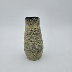 Vintage Mid Century Modern Brutalist Ceramic Bud Vase - 1960s Fat Lava Travertine Tree Bark Textured Small Pottery Vase