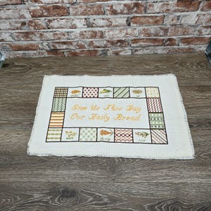 Give us this day our daily bread cross-stitch unframed