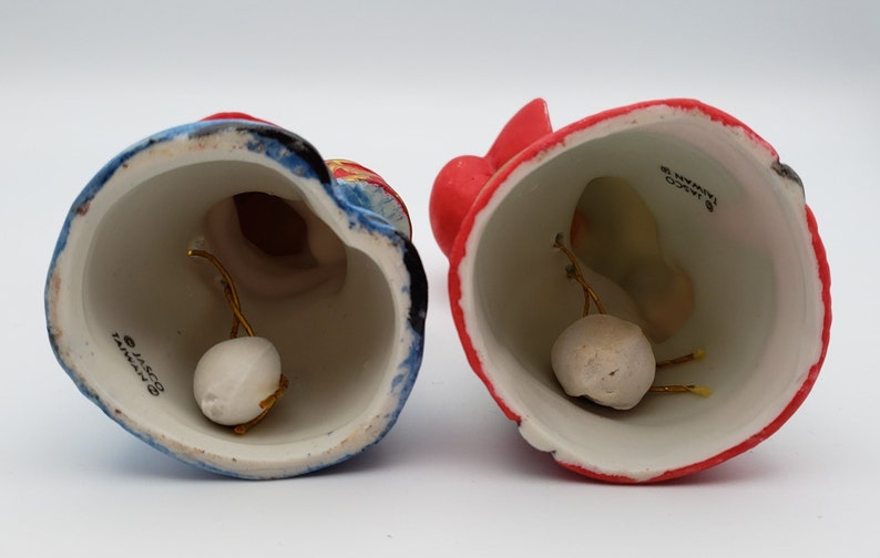 Vintage set of 2 Jasco Christmas bells Made in Taiwan kitsch