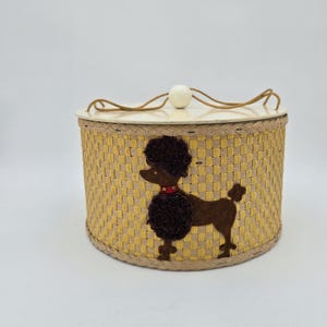 1950's poodle storage sewing box