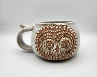 Pottery owl mug