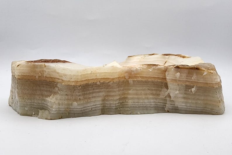 Vintage Hand-Carved Onyx Stone Ashtray | Natural Agate Catchall Dish | Mid-Century Modern Trinket Bowl | Unique Raw Edge Home Decor image 3