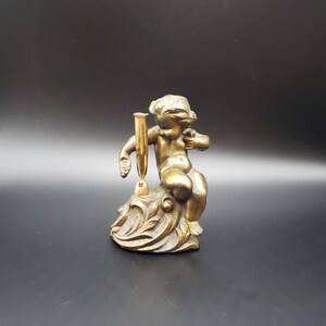 Brass cherub pen holder