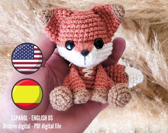 ES/ENG PDF- Little Baby Fox, amigurumi pattern. Mini Little Fox, amigurumi pattern