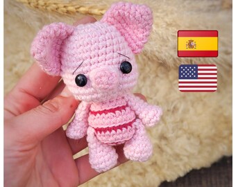 ES/ENG - PDF pattern. Baby Piglet, patron amigurumi para tejer a crochet
