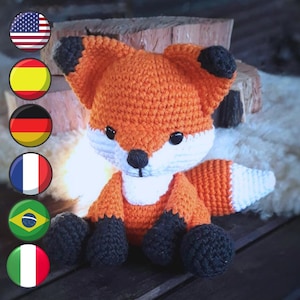 Español/English/Français/Deutsch/Português BR/Italiano - Little fox, amigurumi pattern crochet
