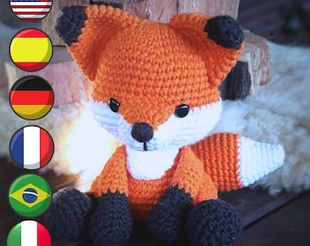 Español/English/Français/Deutsch/Português BR/Italiano - Little fox, amigurumi pattern crochet