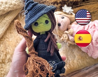 Elphaba Amigurumi Pattern PDF | Wicked Inspired Crochet Doll | English & Spanish