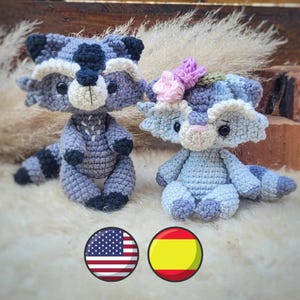 PDF CROCHET PATTERN - Mini Raccoon, amigurumi pattern crochet