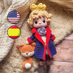 ES/ENG PDF - The little prince and his fox, amigurumi pattern, crochet.
