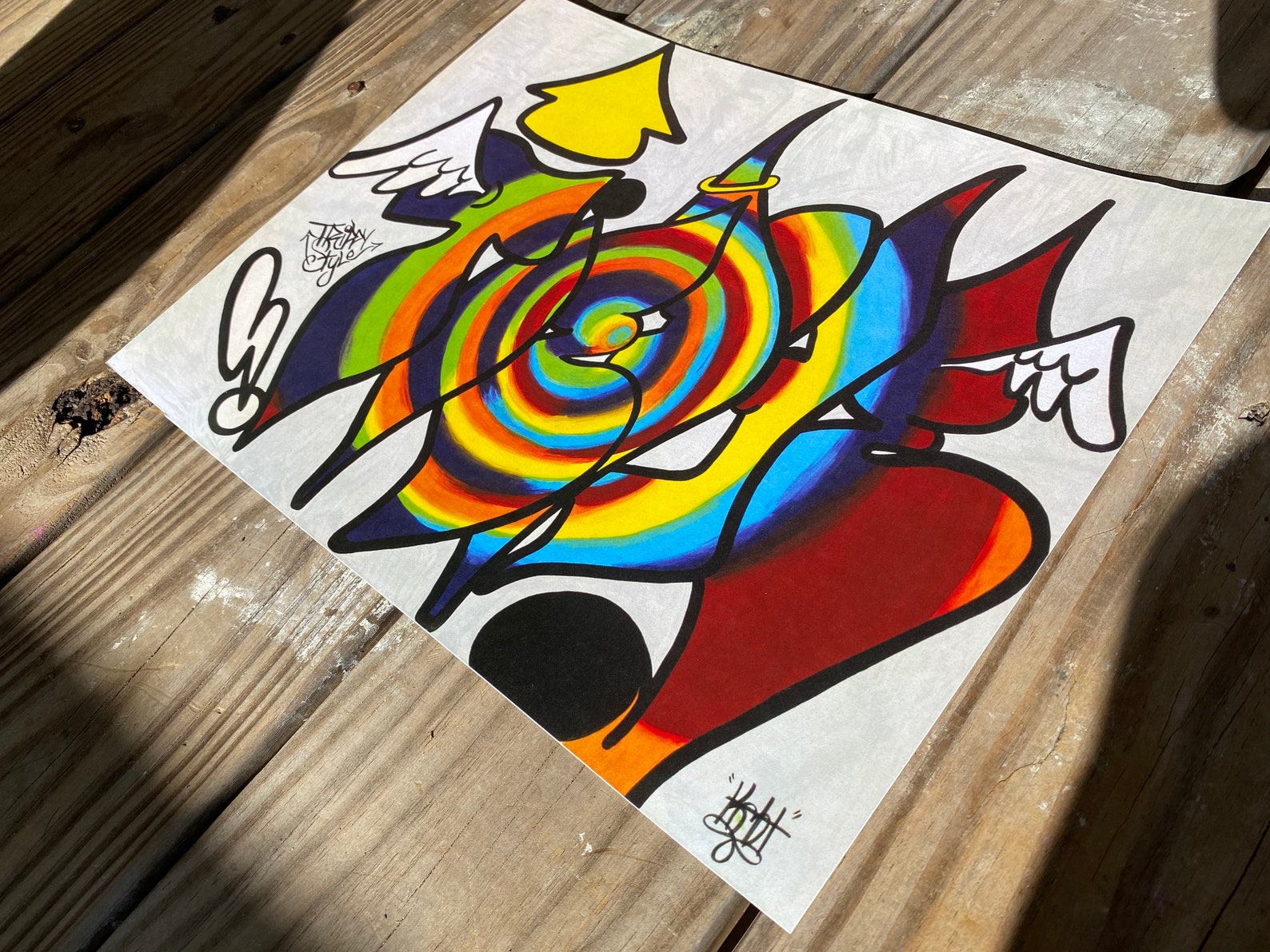 Tie Dye Graffiti Street Art on Canvas Panel Psychedelic | Etsy