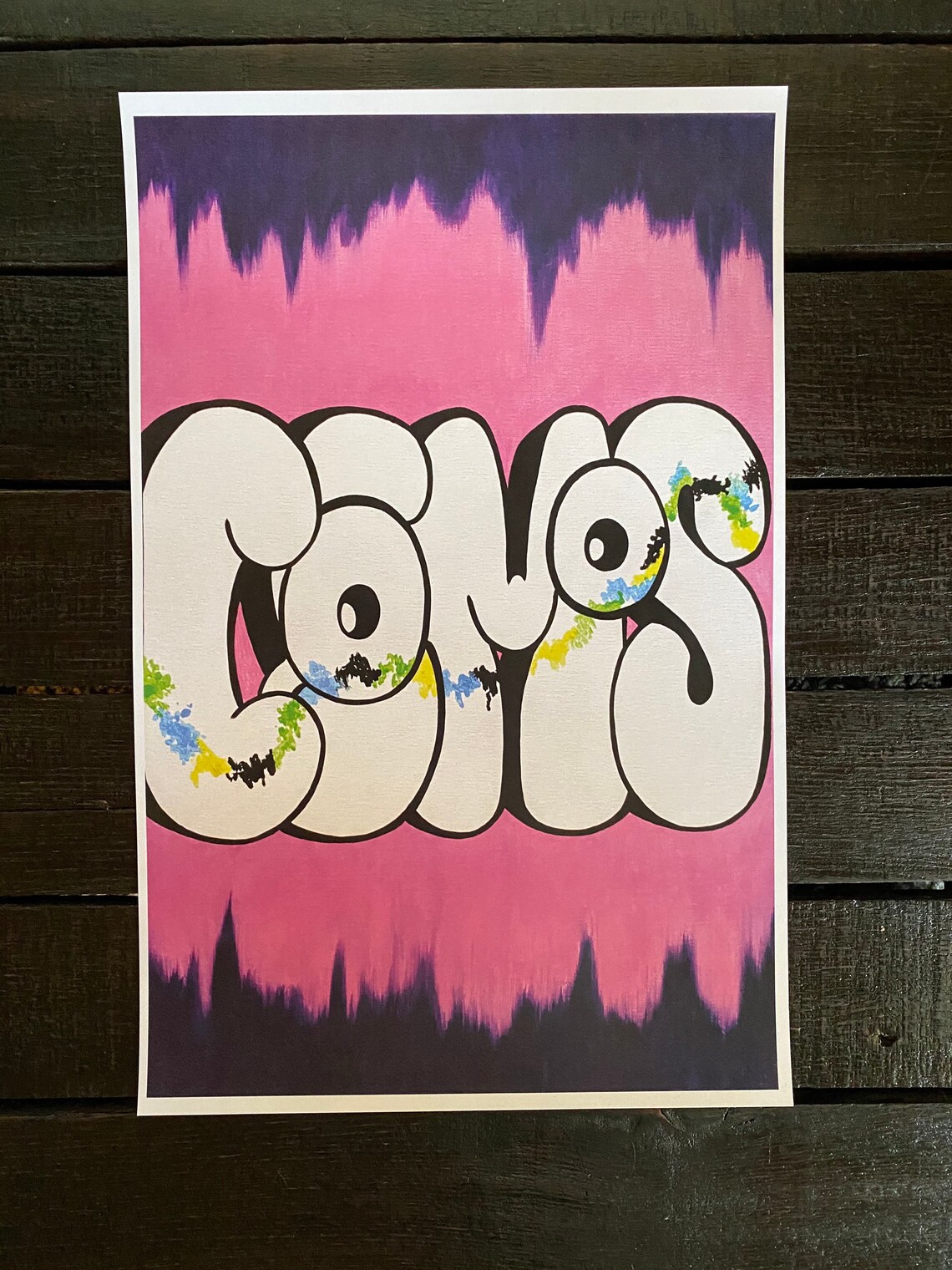 Graffiti Bubble Letters Fat Street Urban Modern Canvas Etsy
