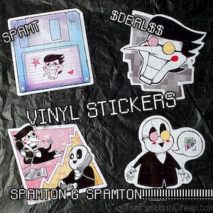 Spamton G. Spamton Vinyl Stickers - Set of 4 - Singles