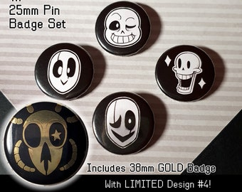 WING DING Button Badges Set of 4 + 1