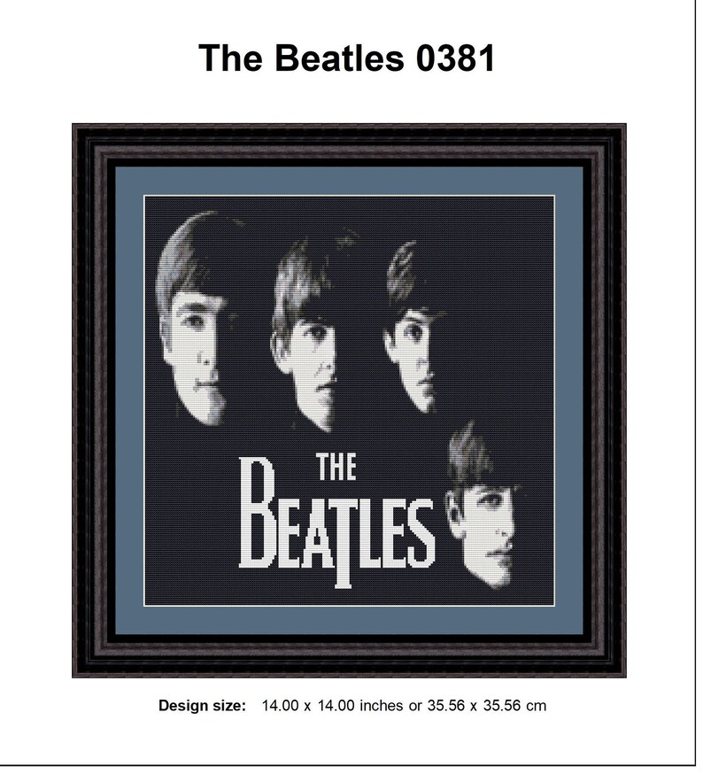 THE BEATLE Counted Cross Stitch PDF Pattern, Black White Album Instant ...