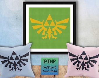 Zelda Triforce Cross Stitch Pattern: Easy Beginner Needlework (PDF Pattern)