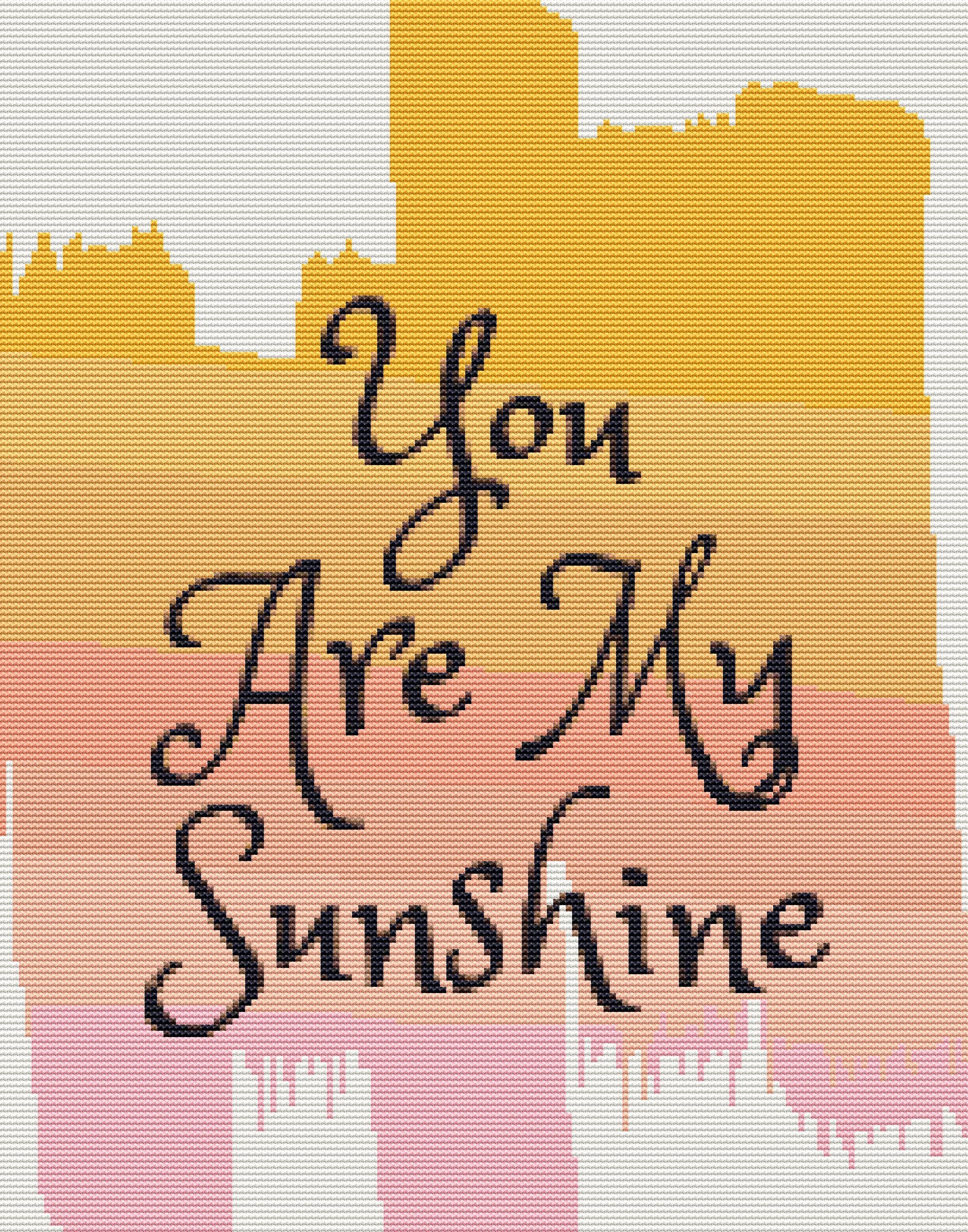 You Are MY SUNSHINE Counted Cross Stitch PDF Pattern Song - Etsy UK