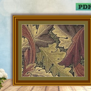 William MORRIS ACANTHUS Leaves Art Nouveau Counted Cross Stitch PDF Pattern Instant Digital Download X Stitch Needlework Wall Art Home Deco