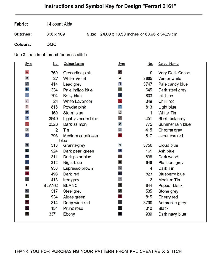 RACE Cars Counted Cross Stitch Pattern PDF SPORTS ...