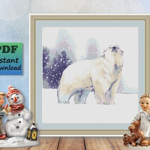 Polar Bear Cross Stitch Pattern 3 Instant PDF Download Polar Etsy