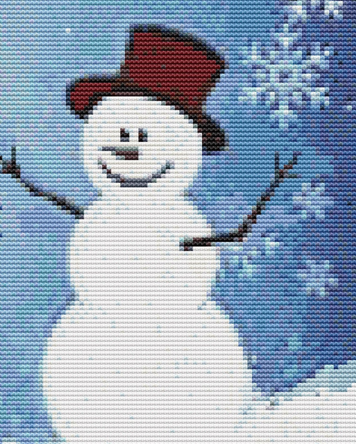 SNOWMAN Counted Cross Stitch PDF Pattern Merry Christmas Etsy UK