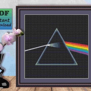 Dark Side Of The Moon - Prism - Counted Cross Stitch Pattern To Download - Pink Floyd - PDF Chart - X Stitch Needlework - Instant Download