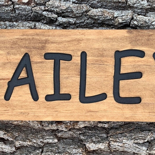 Wood Sign, Add a Name, Carved, Personalized, Rustic, Outdoor, Hand Finished