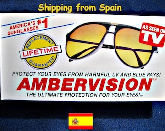 Óculos de sol Ambervisión, óculos originais estilo retro (unissex)