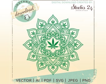 Download Marijuana mandala | Etsy