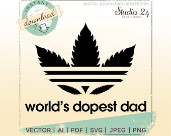 World's Dopest Dad Svg Marijuana Digital Cannabis Sweden