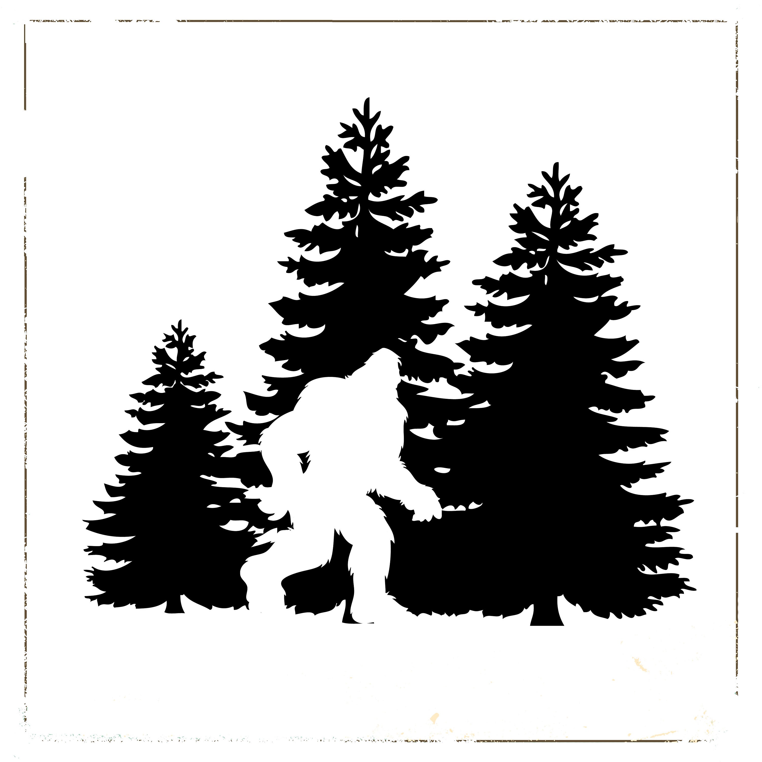 Walking Bigfoot and Tree Vector Logo jpeg Picture ai Cut File | Etsy