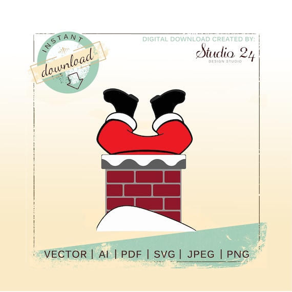 Download Digital Download Santa Claus Svg Santa Stuck In Chimney Svg Etsy